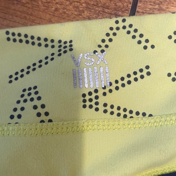 VSX Victoria’s Secret made sexy Charcoal and Neon Yellow Capri - Picture 5 of 5